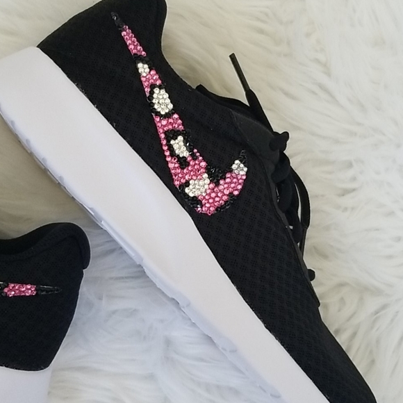 Custom Bling Pink Cheetah Print Nike - Picture 3 of 9